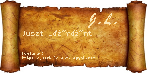 Juszt Lóránt névjegykártya
